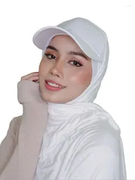 Ropa étnica Hijabs musulmanes para mujer Chal de gasa Islam Femme Velos Turbante Gorra de béisbol Jersey Bufanda Bonnet Sous Instant Hijab