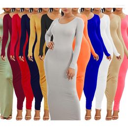 Abbigliamento etnico Musulmano Abito sottoveste interno Manica lunga Basic sotto Abaya Modesto Maglia islamica da donna aderente Maxi sottoveste Drop