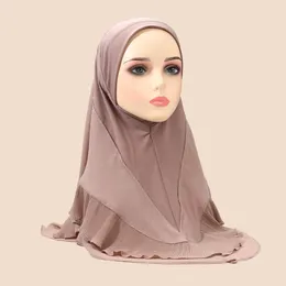 Ropa étnica musulmana instantánea hijab de la cabeza del centro de la cabeza una pieza de oración amira chifón de doble capa palo malayo gorro malayo