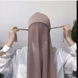 Etnische kleding moslim instant hijab vrouwen motorkap met chiffon sjaalkop sjaal sjaal cap binnenher hoofdtak stretch cover hoofdwind turbante turbante