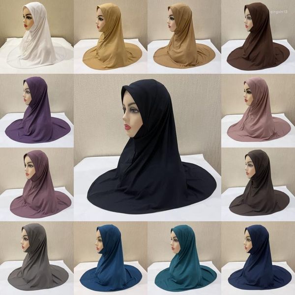 Vêtements ethniques Musulman Islamc Plaine Jersey Hijab Foulard Instantané Turban Chapeau Femmes Amira Cap Châles Arabe Chapeaux Pour Les Adolescentes