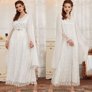 Etnische Kleding Moslim Islamitische Bruiloft Jurk Vrouwen Kant Lange Jurk Arabische Abaya Elegante Kaftan Ramadan Marokkaanse Mantel Kleding Midden