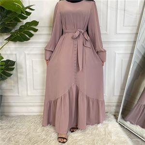 Vêtements ethniques Musulman Islamique Femmes Kaftan Khimar Jilbab Eid Mubarak Ramadan Robe Islam Abaya Robe Taxes Produits Turquie Kimono Poches
