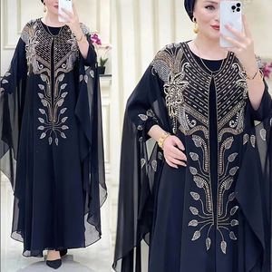 Vêtements ethniques Caftan musulman Abaya Dres Dubaï Robes de soirée en mousseline de soie turque Robe de soirée élégante Boubou africain Mode Outfit Robe ouverte 230324