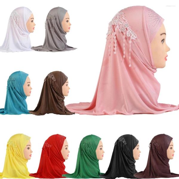 Ropa étnica Niños musulmanes Hijab Niñas Ramadán Una pieza Amira Bufanda instantánea Gorro islámico Sombrero Niño Cabeza Abrigo Oración Turbante Mantón Pañuelo en la cabeza