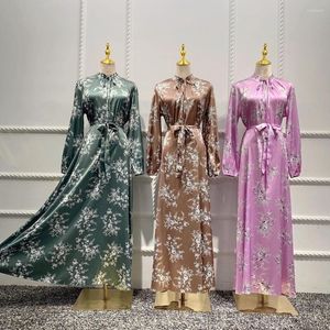 Etnische kleding moslim lange jurk caftan ramadan eid mubarak jurken voor vrouwen kaftan satin abaya dubai saoedi -Arabië kalkoen islam pakistani
