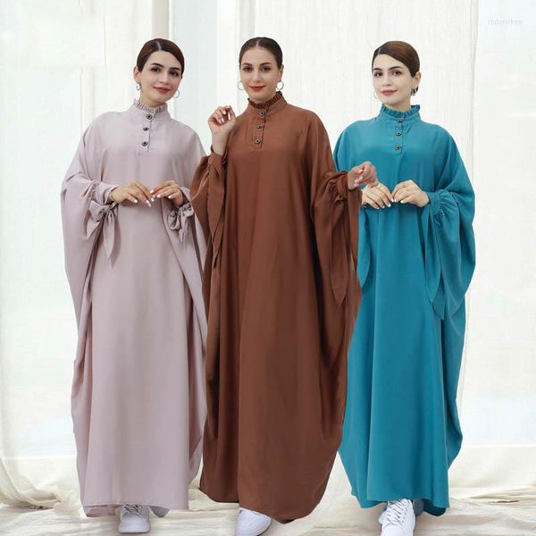 Ropa étnica musulmana vestido largo Dubai Turquía Abaya para mujeres Ramadán Eid manga murciélago islámico Jilbab vestidos africanos modestia Kaftan Formal