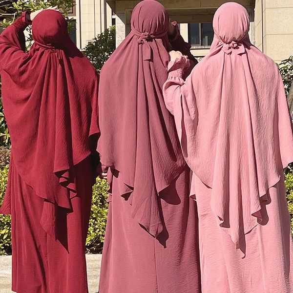 Vêtements ethniques Musulman Long Khimar Hijab Ramadan Eid Vêtement de prière formelle Jilbab Hijabs pour femme Niqab Burka Islamique Turquie Djellaba