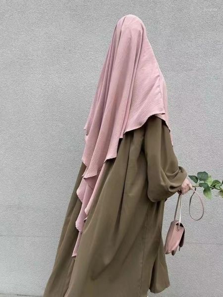 Ropa étnica Musulmán largo Khimar Hijab Llano con Niqab Ropa Tocado Conjuntos islámicos Jilbab Abaya Dubai Ropa Bufanda