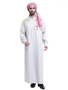 Vêtements ethniques Hommes musulmans Jubba Thobe Islamique Ramadan Mens Abaya Thawb Longue Robe Saoudienne Porter Musulman Caftan Jubah Dubaï Robe Arabe