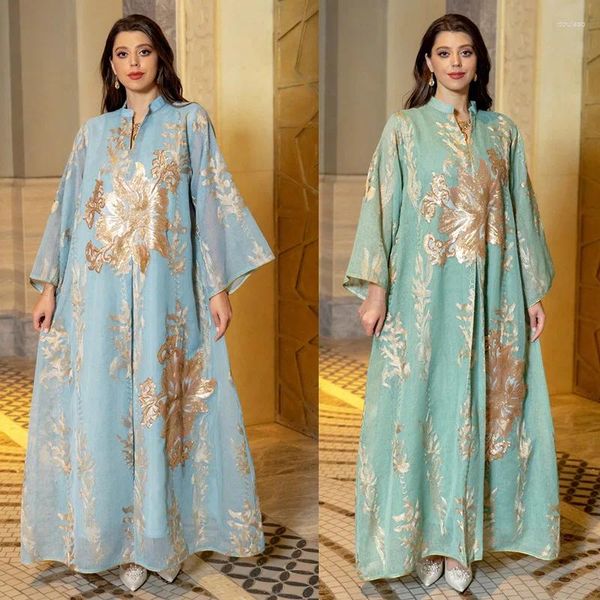 Vêtements ethniques Musulman Moyen-Orient Femme Robe de soirée Abaya Sparkle Paillettes Manches longues Dubaï Robes de soirée Robe Robes de Noche