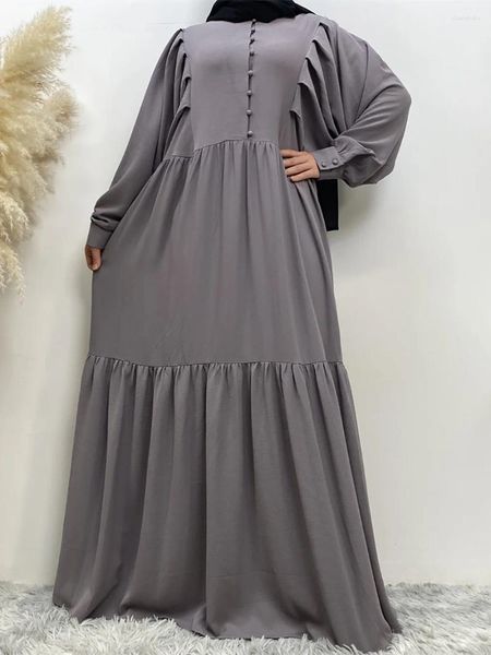 Ropa étnica Musulmana Medio Oriente ABAYA ABAYA FLIFE GLAFÓN Color sólido Color sólido Dubai Turquía A-Línea