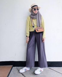 Этническая одежда, мусульманские брюки, арабские модные широкие брюки с рюшами, повседневные женские брюки из Дубая, Турции, Donsignet