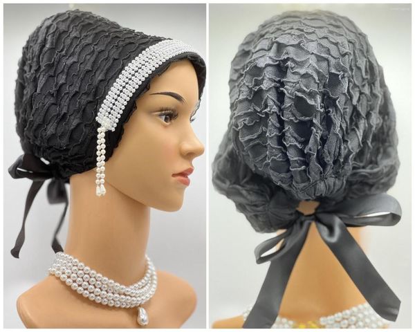 Vêtements ethniques musulman perle gland bandeau chapeau Turban diamant plissé réglable à lacets femmes dinde tenue quotidienne culte