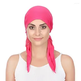 Ethnische Kleidung, muslimischer vorgebundener Schal, Chemo-Mützen, Motorhaubenkappen, Damen-Turban-Hut, Kopfbedeckung, Kopftuch, Wickelbandanas, Haar-Accessoires