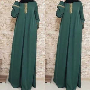 Vêtements ethniques Musulman imprimé robe ample Abaya islamique pour les femmes Kaftan Moyen-Orient Pakistan Malaisie Turquie Costume