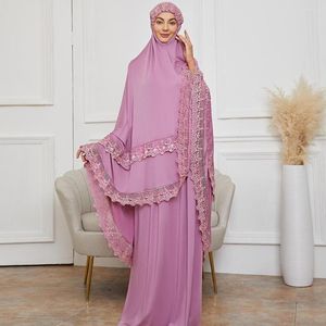 Vêtements ethniques Musulman Ramadan Prière Vêtement Ensembles Culte Robe Femmes Robe Mariage Turc Eid Maxi Dubaï Marocain Kaftan Islamique Ropa