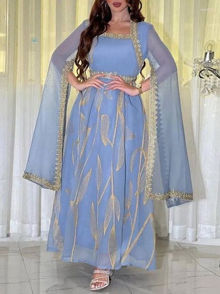 Vêtements ethniques Robe musulmane Abayas pour femmes Dubaï Robe arabe Jalabiya Marocain Brodé Maxi Oman Indonésie Turc