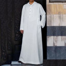 Vêtements ethniques Robe musulman Men Jubba thobe s Arabie Kaftan pour homme Musman Abaya Qamis Caftan Fashion islamique Islam Dress Eid Drop Ot1x7