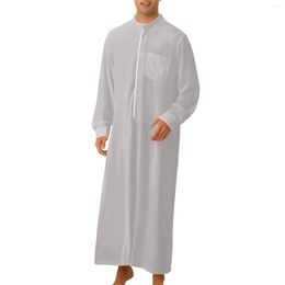 Etnische kleding moslim gewaad mannen jubba thobe Saoedi -Arabië kaftan pour homme musulman abaya losse casual islamitische mode islam jurk eid