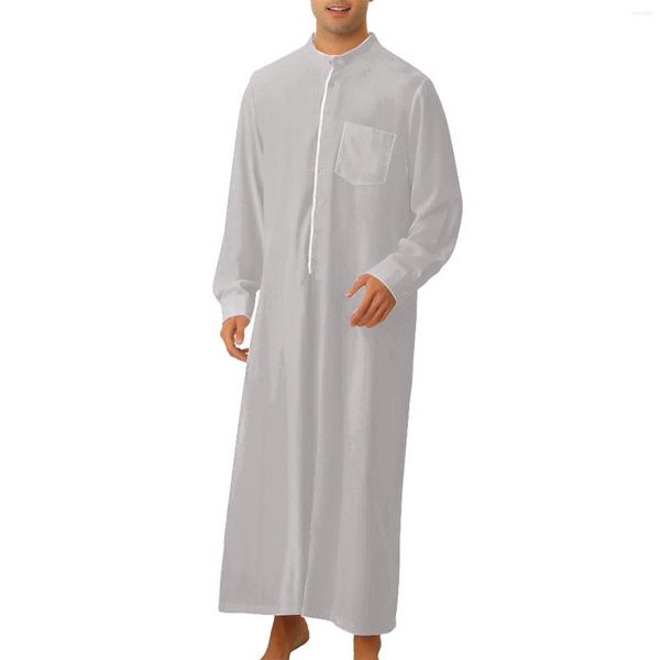 Vêtements ethniques Musulman Robe Hommes Jubba Thobe Arabie Saoudite Caftan Pour Homme Musulman Abaya Lâche Casual Mode Islamique Islam Robe Eid