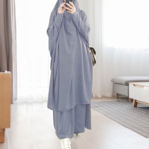 Etnische Kleding Moslim Sets Jilbab Abaya Dubai Kleding voor Islam Vrouwen Effen Jurken Casual Eid Ramadan Kleding Khimar Rok Bescheiden Gewaad 230720