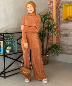Etnische kleding Moslim stelt vrouwen Ramadan Abaya Turkije Dubai Hijab Two Piece Suits Gebedsjurk Wijd beenbroek Jilbab Khimar Islamitische 230131