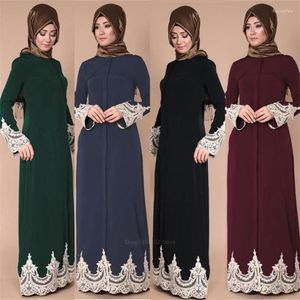Vêtements ethniques Musulman Traditionnel Kaftan Abaya Femme Élégante Islamique Turc Moyen-Orient Broderie Maxi Femmes Dentelle Mode Longue Robe