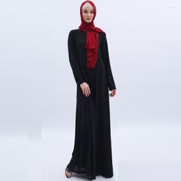 Etnische kleding Moslim Turkse Arabische damesjurken Casual en elegante Ramadan Maleisië Indonesië Solid color bodem jurkgebed