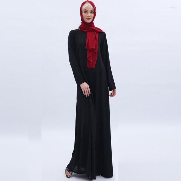 Vêtements ethniques musulman turc arabe femmes robes décontracté et élégant Ramadan malaisie indonésie couleur unie fond robe prière