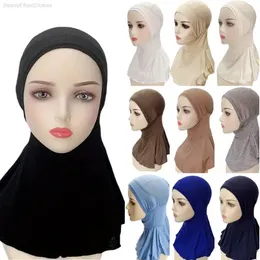 Ropa étnica Musulmán Underscarf Mujeres Hijab Cap Islámico Árabe Elástico Turbante Cubierta completa Mantón Cuello Cobertura Bonnet Headwear