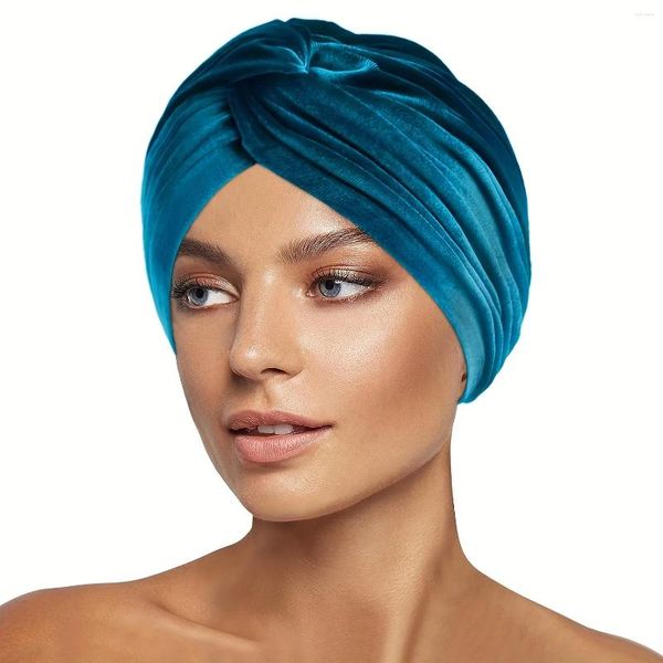 Vêtements ethniques Chapeau de foulard de velours musulman pour femmes de haute qualité Mode Afrique Turban Couleur unie Chemo Hijab Cap