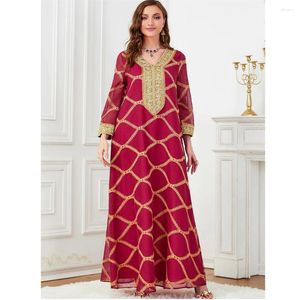 Vêtements ethniques Femme musulmane Abaya Turquie 2024 Élégant Seuqins Robes de broderie Kaftan Big Hem Robe Ramadan Jalabiya Robe de soirée