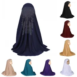 Vêtements ethniques Femme musulmane Khimar Instant Hijab Caps Foulard Strass Foulard Bonnet Overhead Longue Foulard Hijaab Islamique