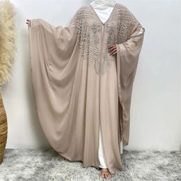 Etnische kleding Moslimvrouwen Vleermuismouwen Open Abaya Vest Maxi-jurken Kimono Dubai Turkije Arabisch gewaad Marokko Avondfeest Kaftan