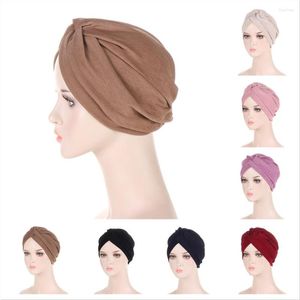 Vêtements ethniques femmes musulmanes croix à volants chimio sommeil Turban Hijab Bonnet chapeaux écharpe bonnet chapeau pour la perte de cheveux des patients atteints de cancer