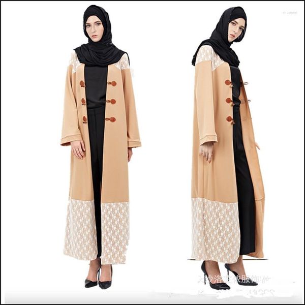 Vêtements ethniques Femmes musulmanes Robe plus rapide Robe en dentelle Musulmane Dubaï Turc Dames Arabe Caftan Kaftan Malaisie Abayas