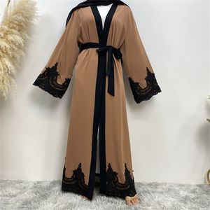 Vêtements ethniques femmes musulmanes mode ouvert Abaya Kaftan Dubaï Turquie luxe Islam Robe longue robe africaine Kimono Ramadan Caftan prière 230613