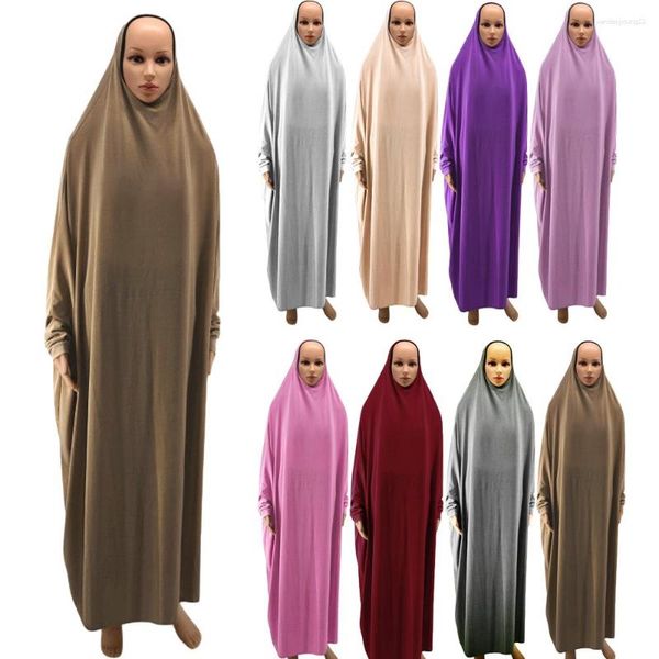 Vêtements ethniques femmes musulmanes couverture complète prière une pièce Hijab longue Maxi robe Abaya caftan Robes aérien arabe moyen-orient robe islamique