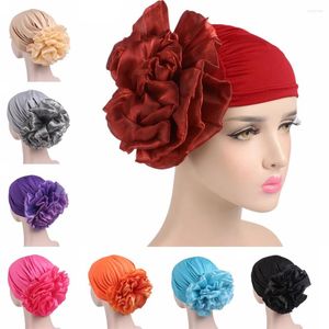 Vêtements ethniques Femmes musulmanes Hijab Turban Big Flower Bonnet Bonnet Foulard Wrap Chemo Cap Cancer Chapeau Islamique Chapeaux Couverture De Perte De Cheveux