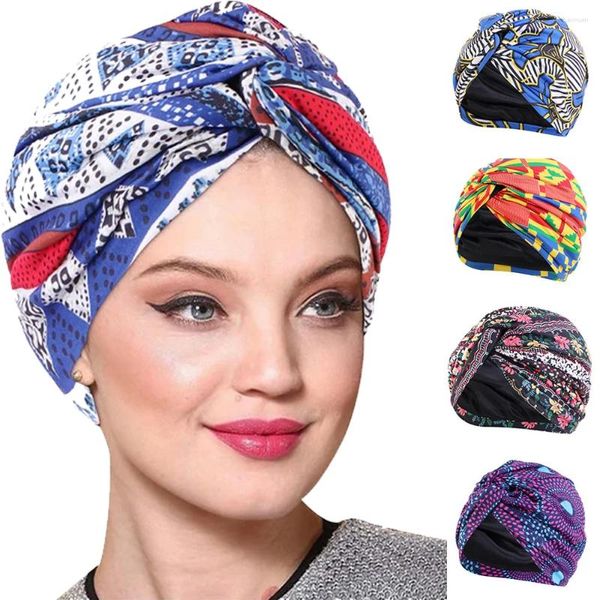 Vêtements ethniques Femmes musulmanes Intérieur Hijab Écharpe Twist Turban Chemo Caps Satin Doublure Stretch Foulard Head Wrap Banadan Bonnets Bonnet