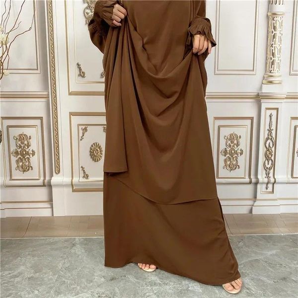 Vêtements ethniques Femmes musulmanes Jilbab Une pièce Robe de prière Ensemble Abayas Islamique Dubaï Robes Saoudiennes Modeste Deux pièces