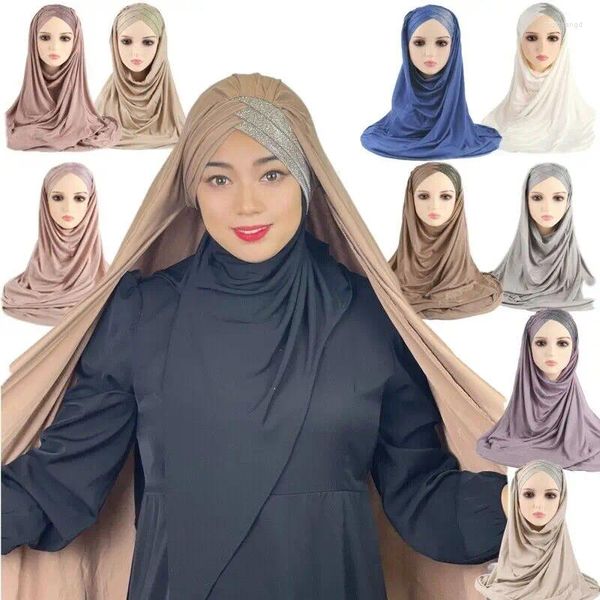 Vêtements ethniques Femmes musulmanes longues Fiffier Headscarf Hijab CAUX INSTANTS SHAWL