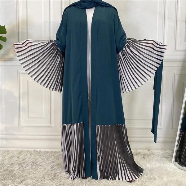 Vêtements ethniques Femmes musulmanes Ouvert Abaya Eid Mubarak Flare Manches Kimono Cardigan Dubaï Kaftan Islamique Maxi Robe Robe Arabe Jalabiya Party