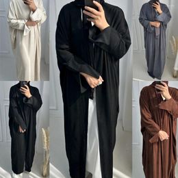 Ropa étnica mujeres musulmanas abiertos abaya kimono cárdigan maxi vestir pavo árabe kaftan islam tobe dubai saudi caftán