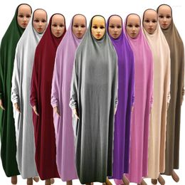 Vêtements ethniques Femmes musulmanes prière Abaya Gowns Hooded Burqa niqab Maxi Dress Arab Hijab Robe Islamic Khimar Veil Loose Ramadan