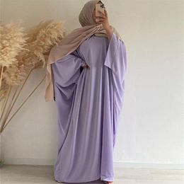 Ropa étnica musulmana vestido de oración para mujeres turco Dubai Abaya 2021 Islam Jilbab Batwing una pieza prenda de oración saudí modesto Rob206Z