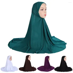 Etnische Kleding Moslimvrouwen Gebedshoed Lange Sjaal Hijab Islamitische Grote Overhead Wrap Amira Cover Tulband Hoofddoek Hoofd 90 80cm