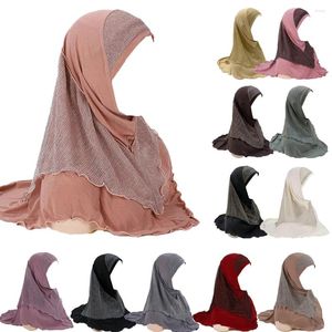 Vêtements ethniques Femmes musulmanes Pull sur Wear Instant Hijab Mesh Couverture complète One Piece Amira Chemo Cap Bonnet Châles Foulard Head Wrap Prière
