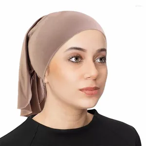 Ropa étnica Cuidado de las mujeres musulmanas Bufanda Cap Ropa árabe Directamente Instantánea Llanura Hijab Islámico Elástico Suave Acogedor Wrap Hair